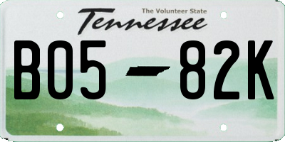 TN license plate B0582K