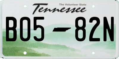 TN license plate B0582N