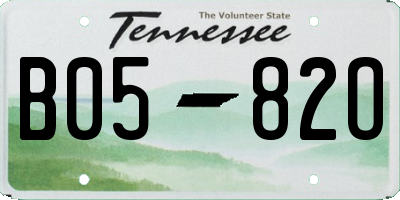 TN license plate B0582O