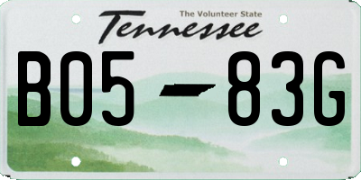 TN license plate B0583G