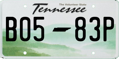 TN license plate B0583P