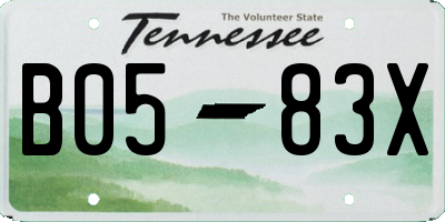 TN license plate B0583X