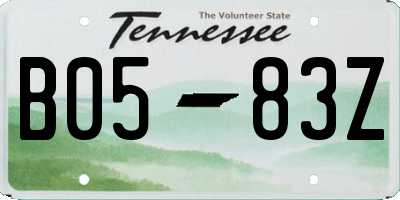 TN license plate B0583Z