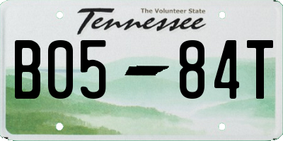 TN license plate B0584T