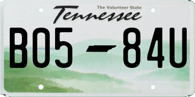 TN license plate B0584U