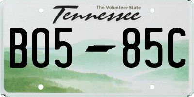 TN license plate B0585C