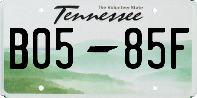 TN license plate B0585F