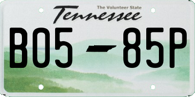 TN license plate B0585P