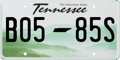 TN license plate B0585S