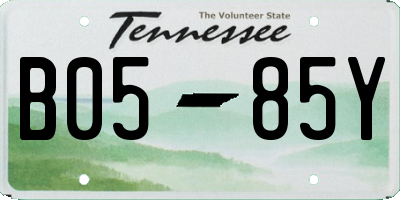 TN license plate B0585Y