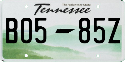 TN license plate B0585Z