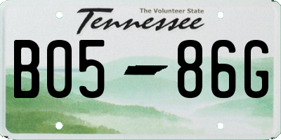 TN license plate B0586G