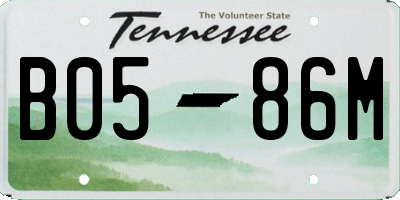 TN license plate B0586M