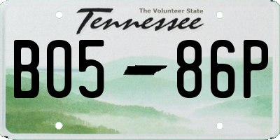 TN license plate B0586P