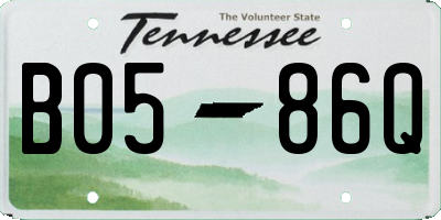 TN license plate B0586Q