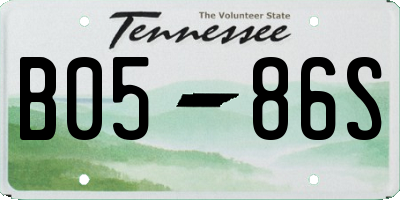 TN license plate B0586S
