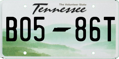TN license plate B0586T
