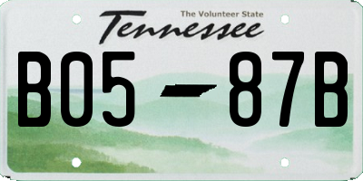 TN license plate B0587B