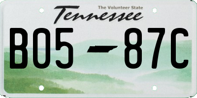 TN license plate B0587C