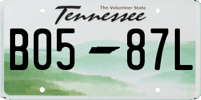 TN license plate B0587L