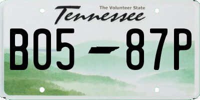 TN license plate B0587P