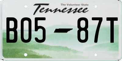TN license plate B0587T
