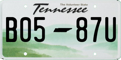 TN license plate B0587U