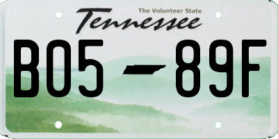 TN license plate B0589F
