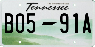 TN license plate B0591A