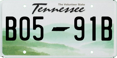 TN license plate B0591B