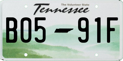 TN license plate B0591F