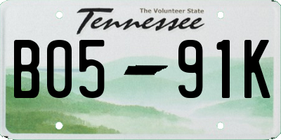 TN license plate B0591K