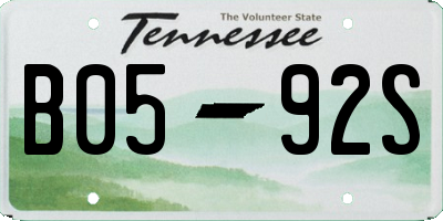 TN license plate B0592S