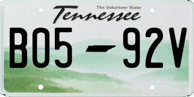 TN license plate B0592V