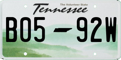 TN license plate B0592W