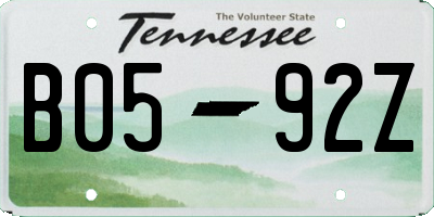 TN license plate B0592Z