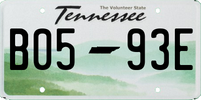 TN license plate B0593E