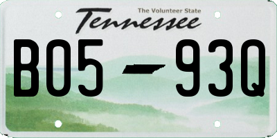 TN license plate B0593Q