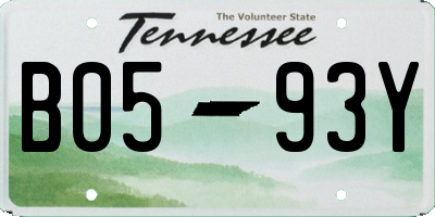 TN license plate B0593Y