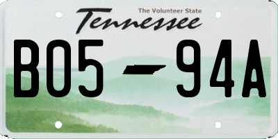 TN license plate B0594A