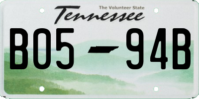 TN license plate B0594B