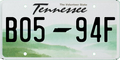 TN license plate B0594F