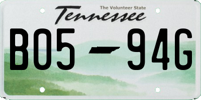 TN license plate B0594G