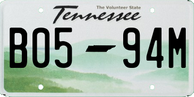 TN license plate B0594M