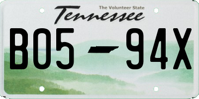 TN license plate B0594X