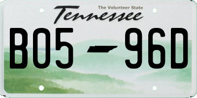TN license plate B0596D