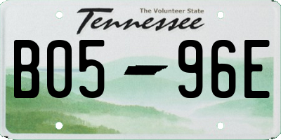TN license plate B0596E