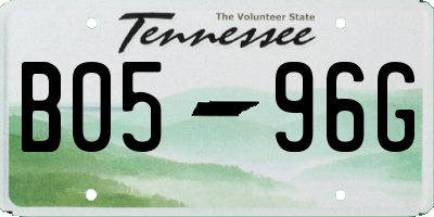 TN license plate B0596G