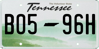 TN license plate B0596H
