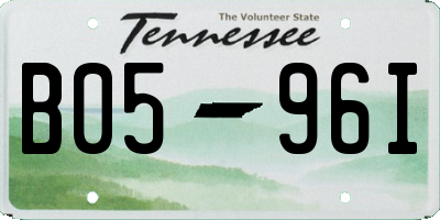 TN license plate B0596I